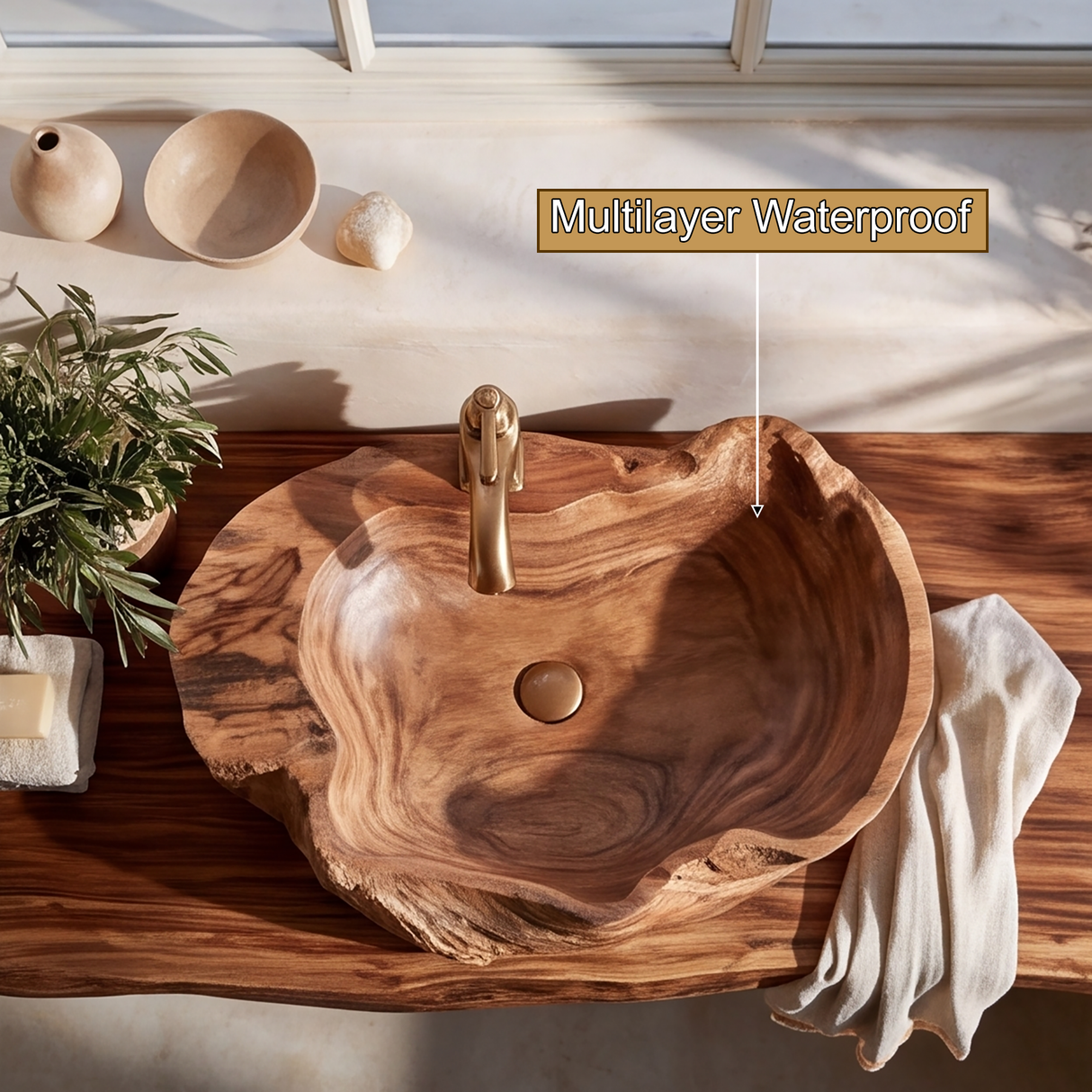 Coralhaven Handcrafted Solid Wood Vessel Sink - Timberustic Vessel Sinks