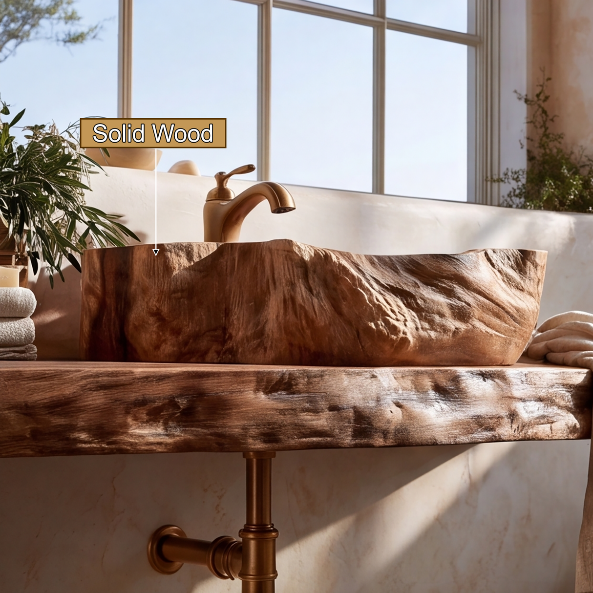 Coralhaven Handcrafted Solid Wood Vessel Sink - Timberustic Vessel Sinks