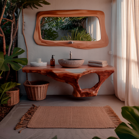 Coralwave Organic Wood Form Floating Bathroom Vanity