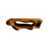 Corva Sculpted Solid Wood Floating Bathroom Vanity with Open Storage Brown - Timberustic Floating Bathroom Vanity with Open Storage