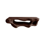Corva Sculpted Solid Wood Floating Bathroom Vanity with Open Storage Dark Walnut - Timberustic Floating Bathroom Vanity with Open Storage