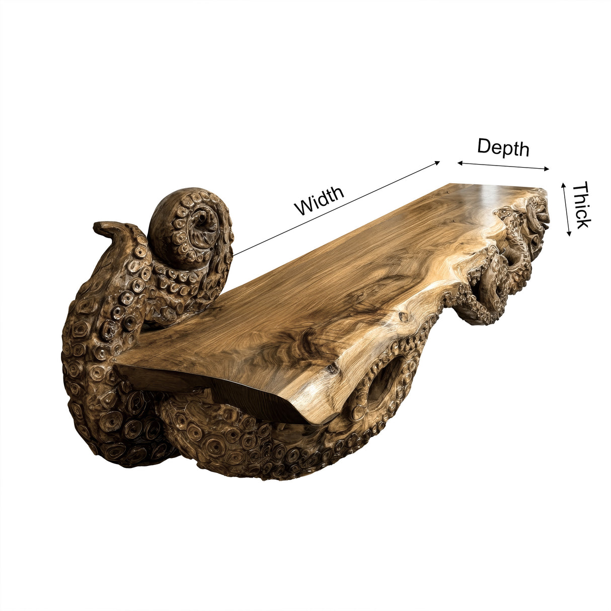 Corvethis Octopus Form Sculpted Solid Wood Floating Bathroom Vanity - Timberustic Floating Bathroom Vanity