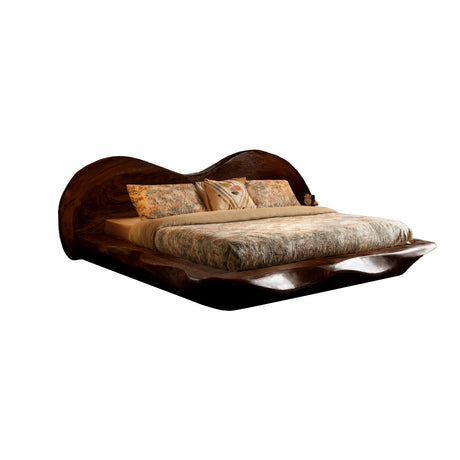 Cresta Waveform Solid Wood Headboard with Bed Frame