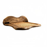 Cresta Waveform Solid Wood Headboard with Bed Frame