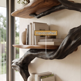 Crestbloom Handcrafted Solid Wood Floating Tree Bookshelf