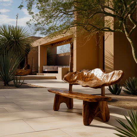 Crestwave Live Edge Solid Wood Outdoor Bench - Timberustic Bench