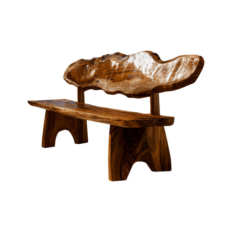Crestwave Live Edge Solid Wood Outdoor Bench Brown - Timberustic Bench
