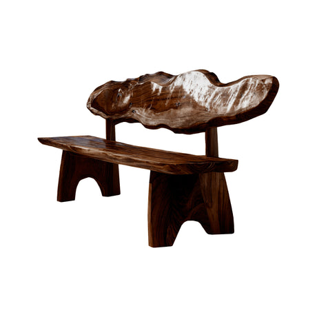 Crestwave Live Edge Solid Wood Outdoor Bench Dark Walnut - Timberustic Bench