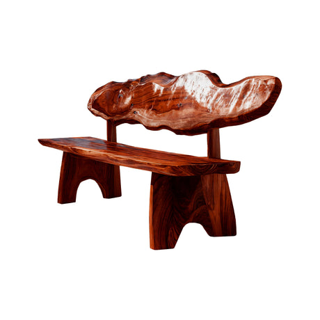 Crestwave Live Edge Solid Wood Outdoor Bench Mahogany - Timberustic Bench