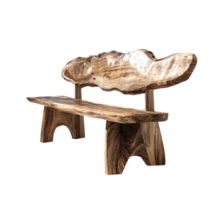 Crestwave Live Edge Solid Wood Outdoor Bench Natural Oak - Timberustic Bench