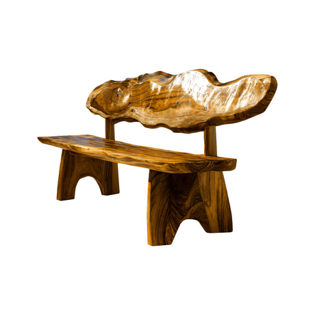 Crestwave Live Edge Solid Wood Outdoor Bench Teak - Timberustic Bench