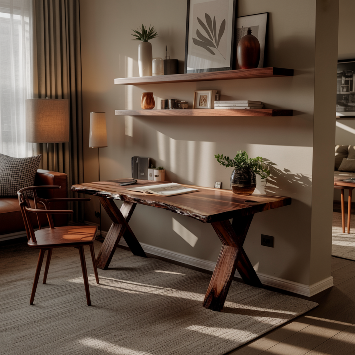 Crosscrest Live Edge Solid Wood Desk