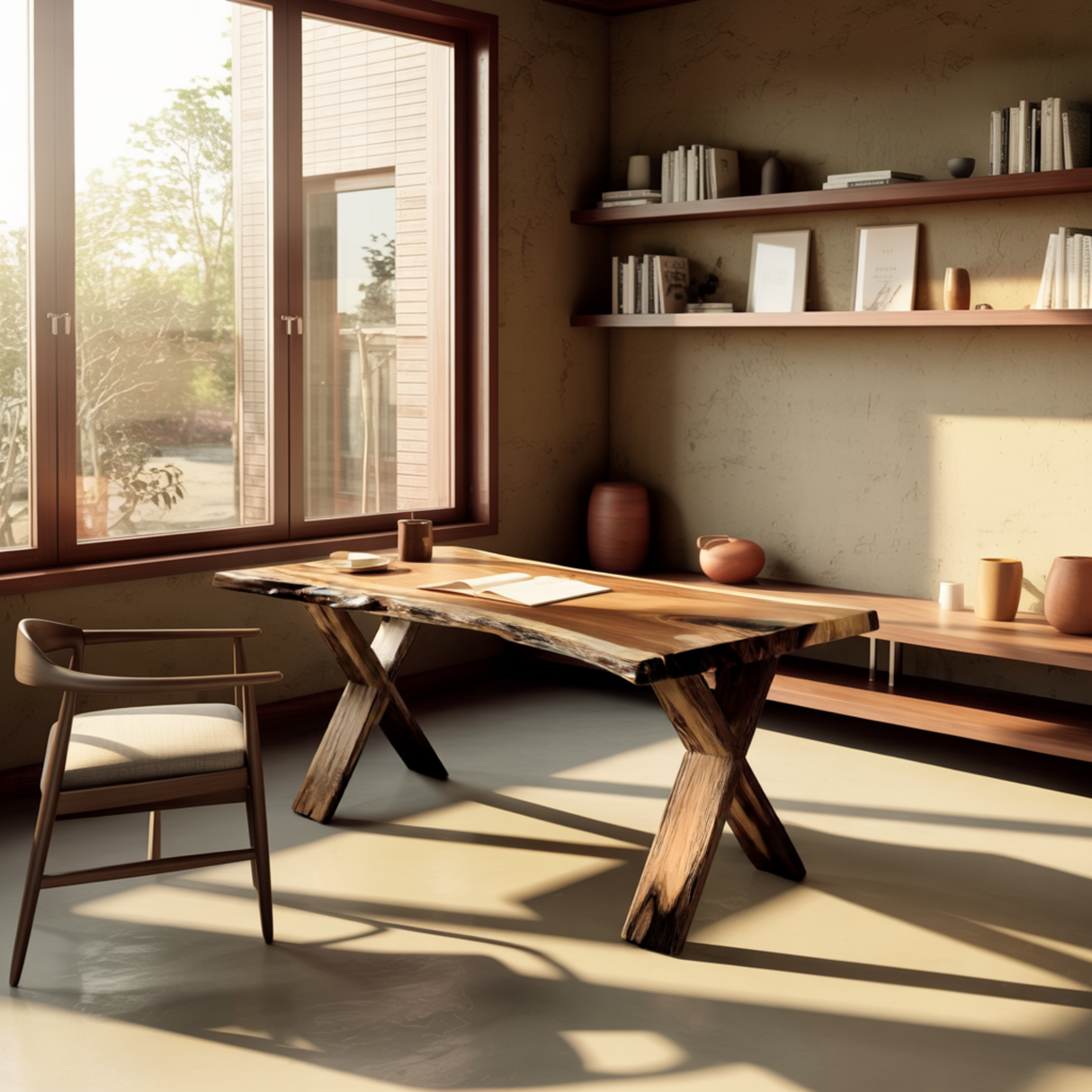 Crosscrest Live Edge Solid Wood Desk