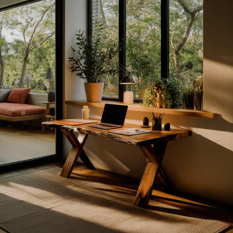 Crosscrest Live Edge Solid Wood Desk