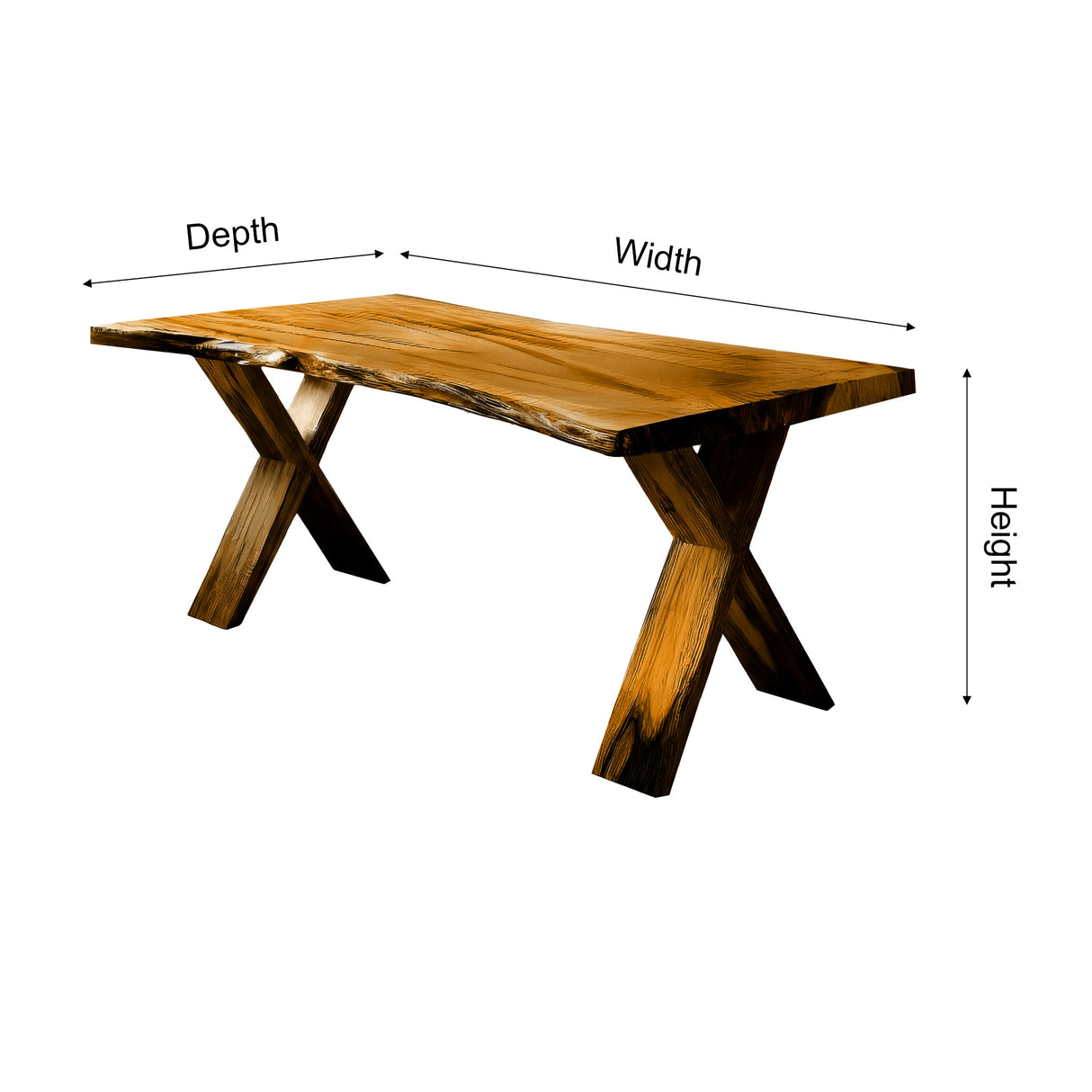 Crosscrest Live Edge Solid Wood Desk