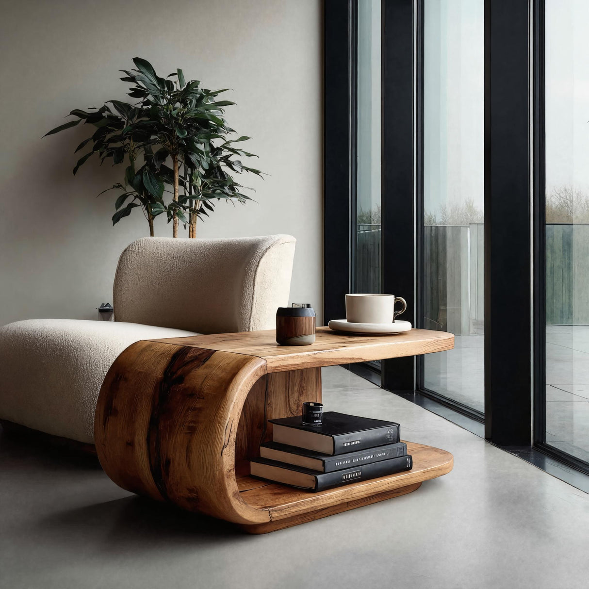 Curvalo Solid Wood Coffee Table