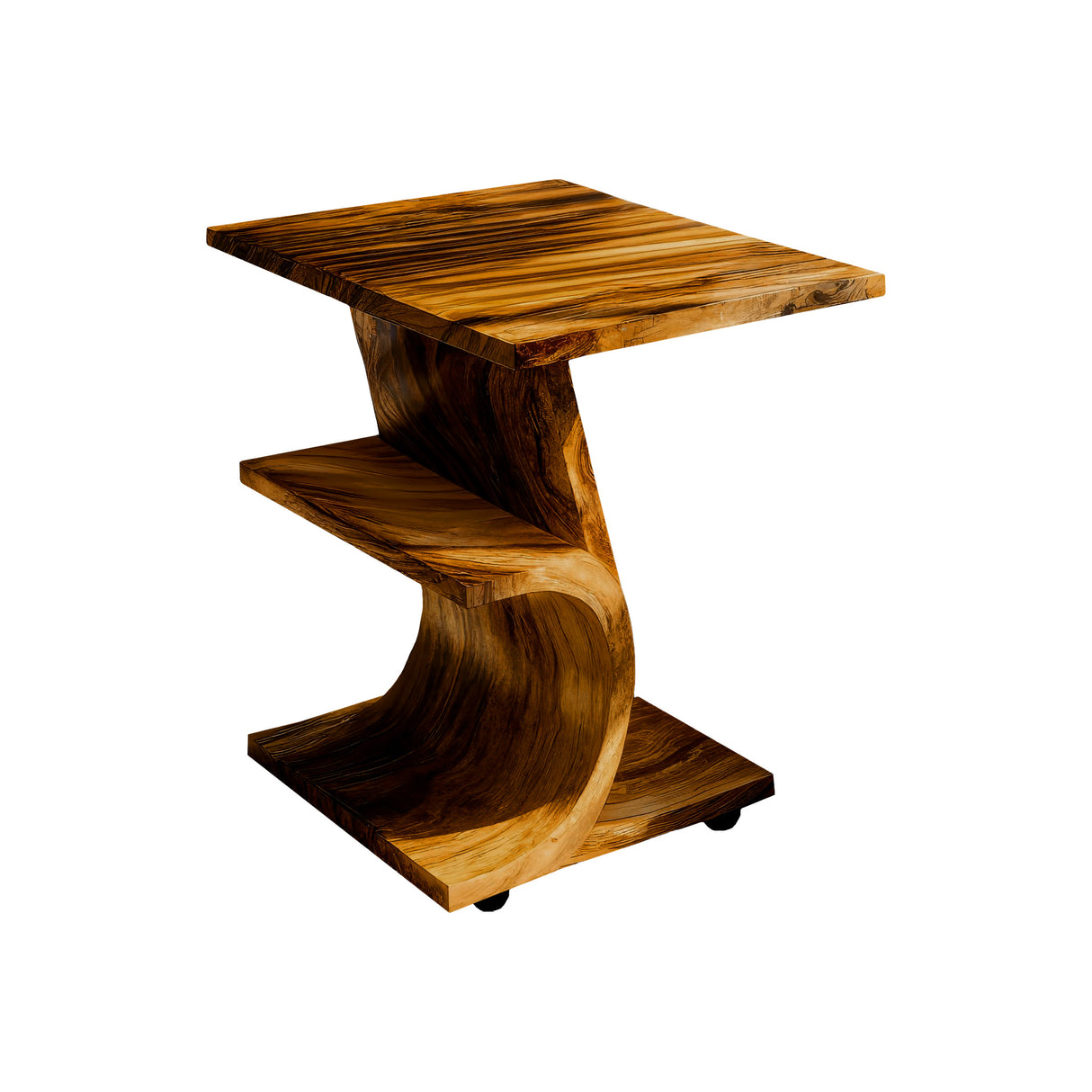 Curvecrest Solid Wood Side Table