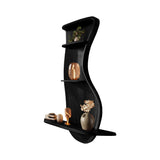 Curveline Solid Wood Floating Display Shelf Black - Timberustic Display Shelf