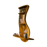 Curveline Solid Wood Floating Display Shelf Teak - Timberustic Display Shelf