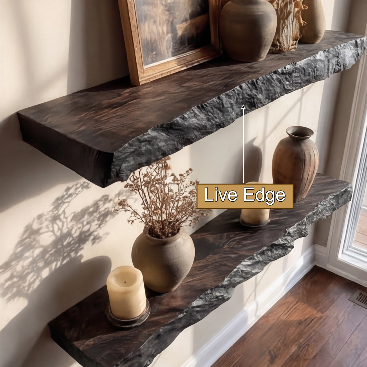 Darmore Handcrafted Solid Wood Floating Shelf SPA635210 - Timberustic Floating Shelf