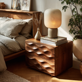 Deepwave Solid Wood Handcrafted Bedside Table