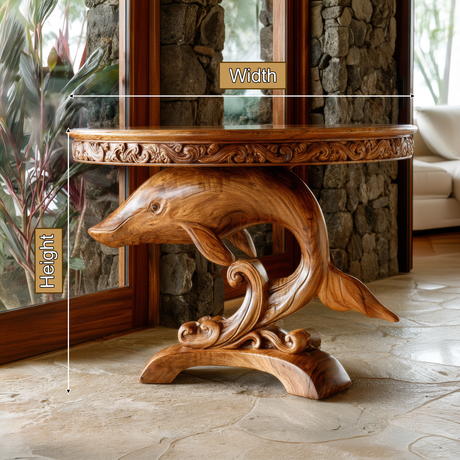 Delpharis Sculpted Solid Wood Pedestal Stand - Timberustic Pedestal Stand
