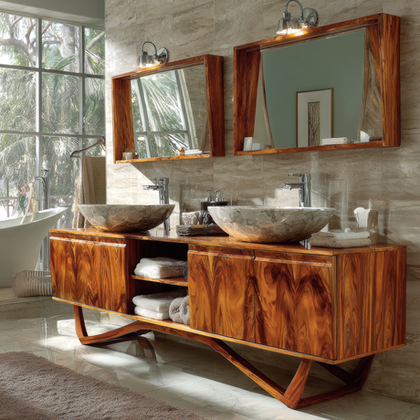 Dovaro Solid Wood Double Freestanding Bathroom Vanity with Cabinet - Timberustic Freestanding Bathroom Vanity with Cabinet