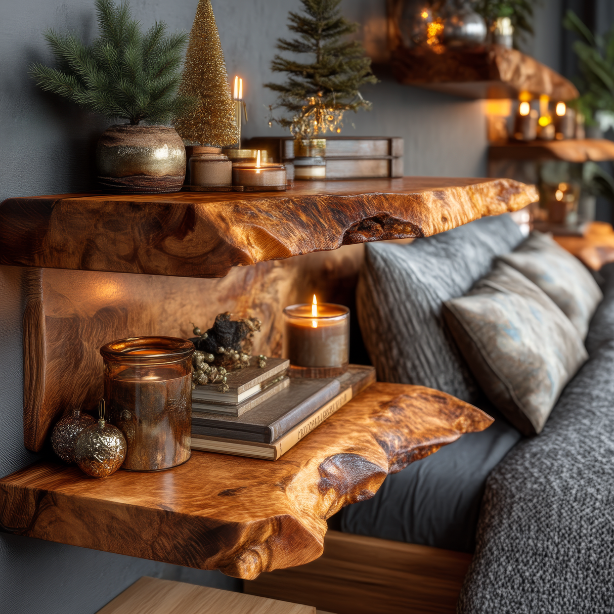Dovren Live Edge Solid Wood Floating Shelf SPA243678 - Timberustic Floating Shelf