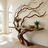Draevanor Sculpted Solid Wood Console Table SPA293342