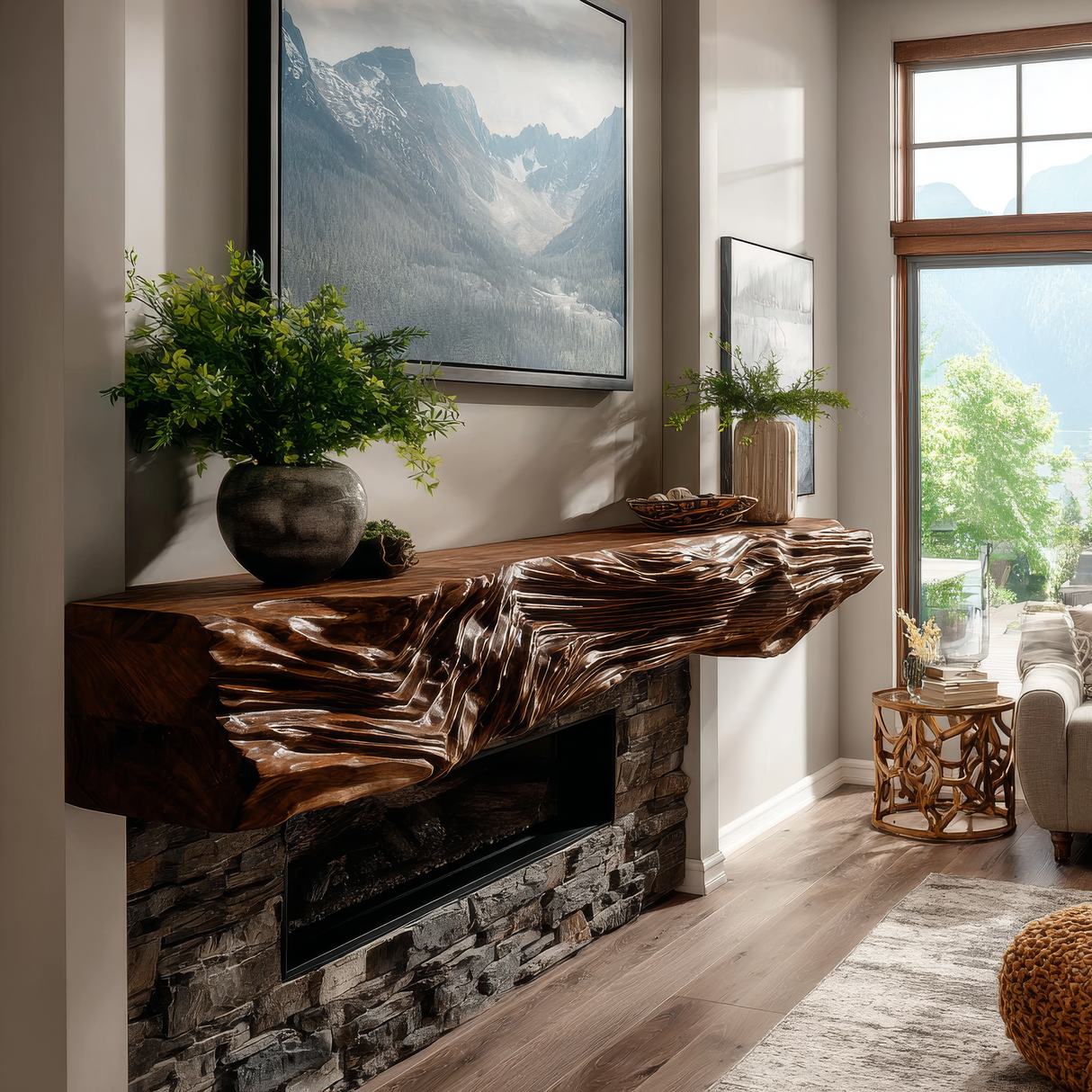 Draeven Handcrafted Fireplace Mantel Shelf SPA358423