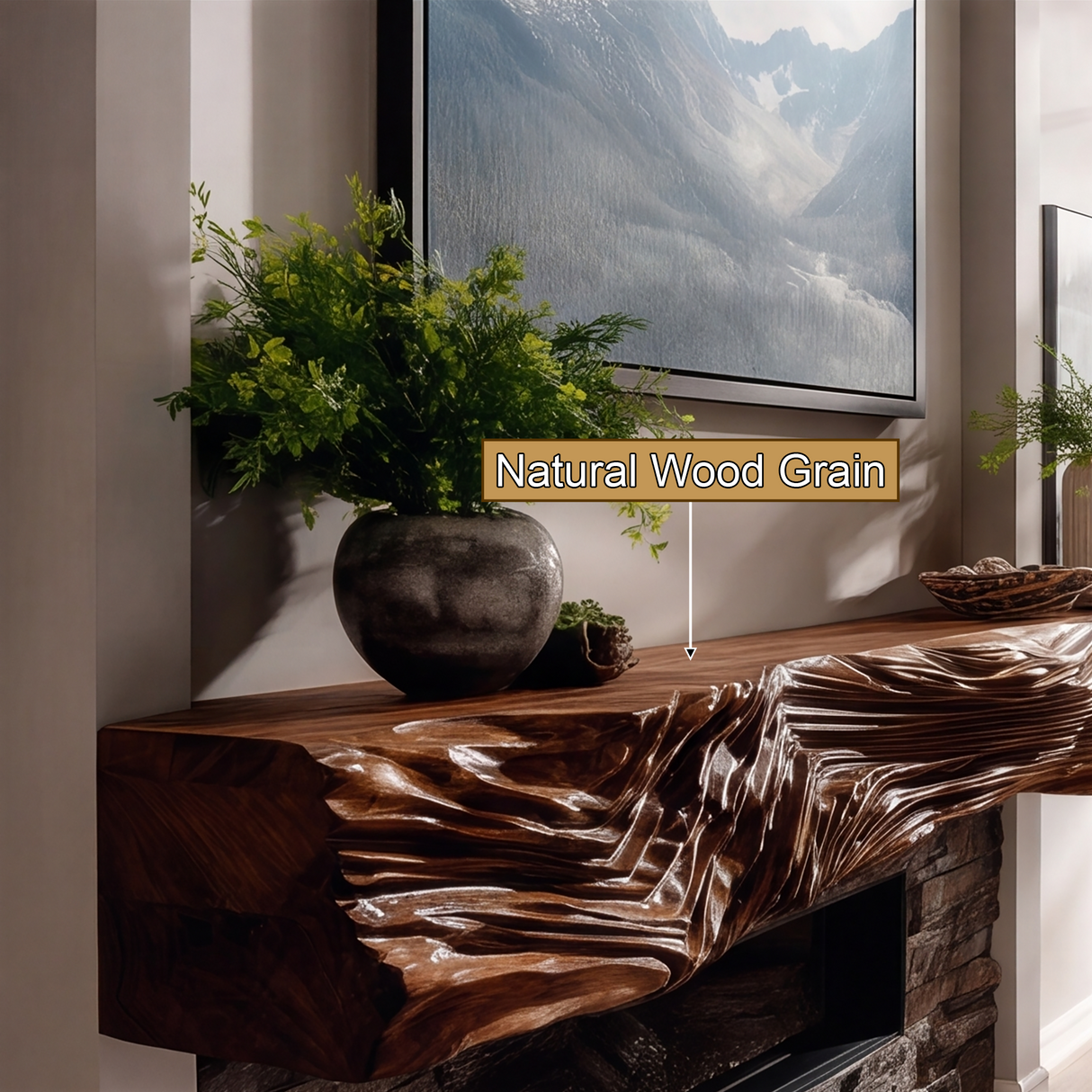 Draeven Handcrafted Fireplace Mantel Shelf SPA358423