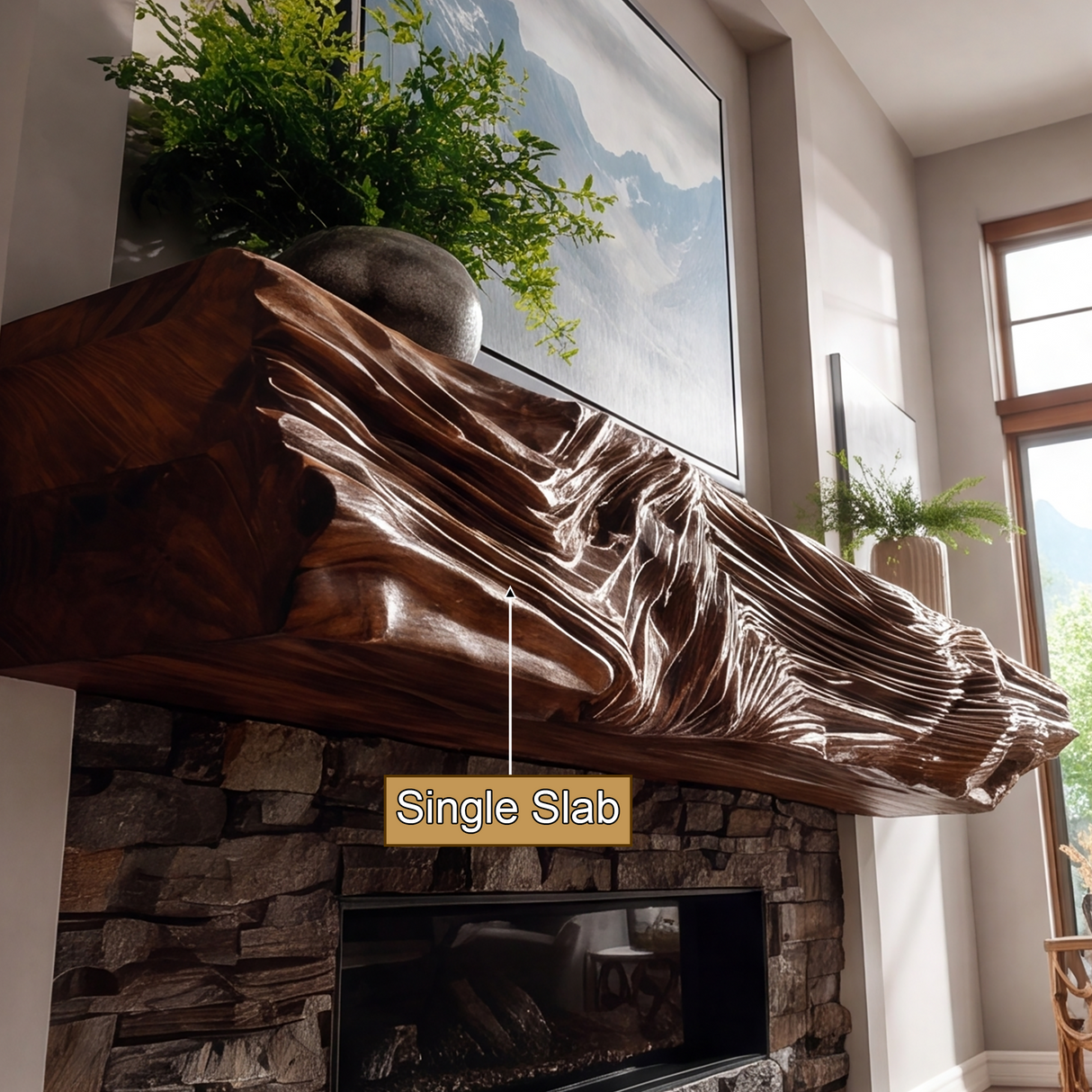Draeven Handcrafted Fireplace Mantel Shelf SPA358423