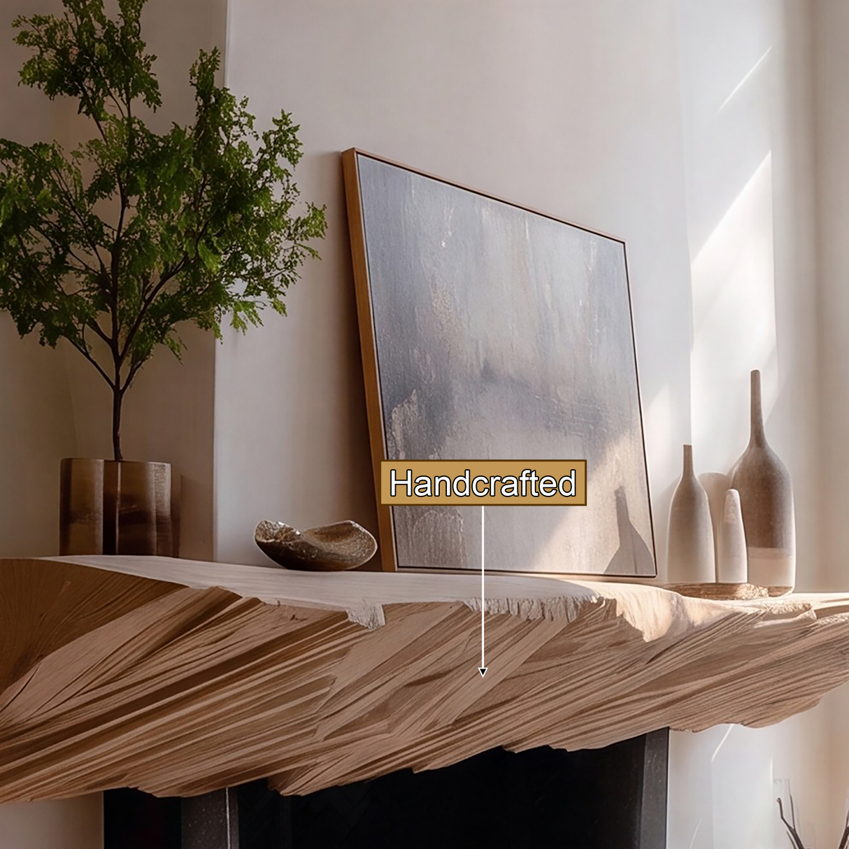 Draevik Handcrafted Fireplace Mantel Shelf SPA354089