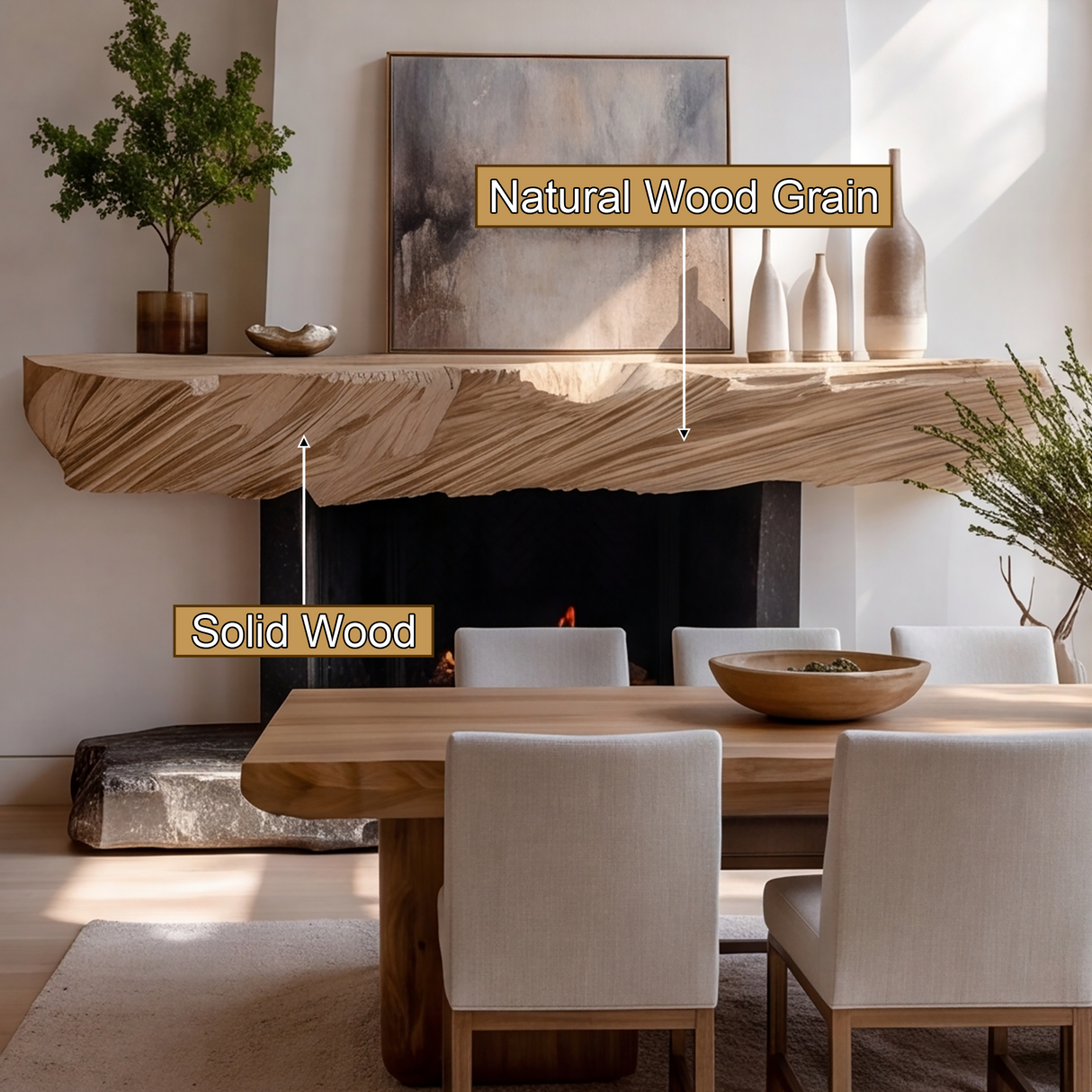 Draevik Handcrafted Fireplace Mantel Shelf SPA354089