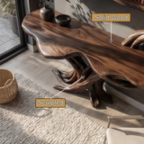 Draevon Sculpted Solid Wood Console Table with Shelves - Timberustic Console Table with Shelves