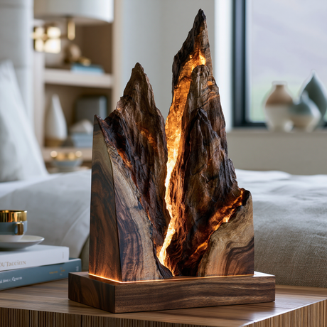 Drakmire Sculpted Mountain Table Lamp - Timberustic Table Lamp