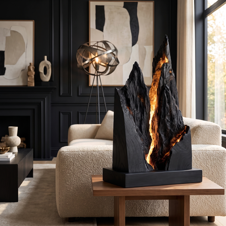 Drakmire Sculpted Mountain Table Lamp Black - Timberustic Table Lamp