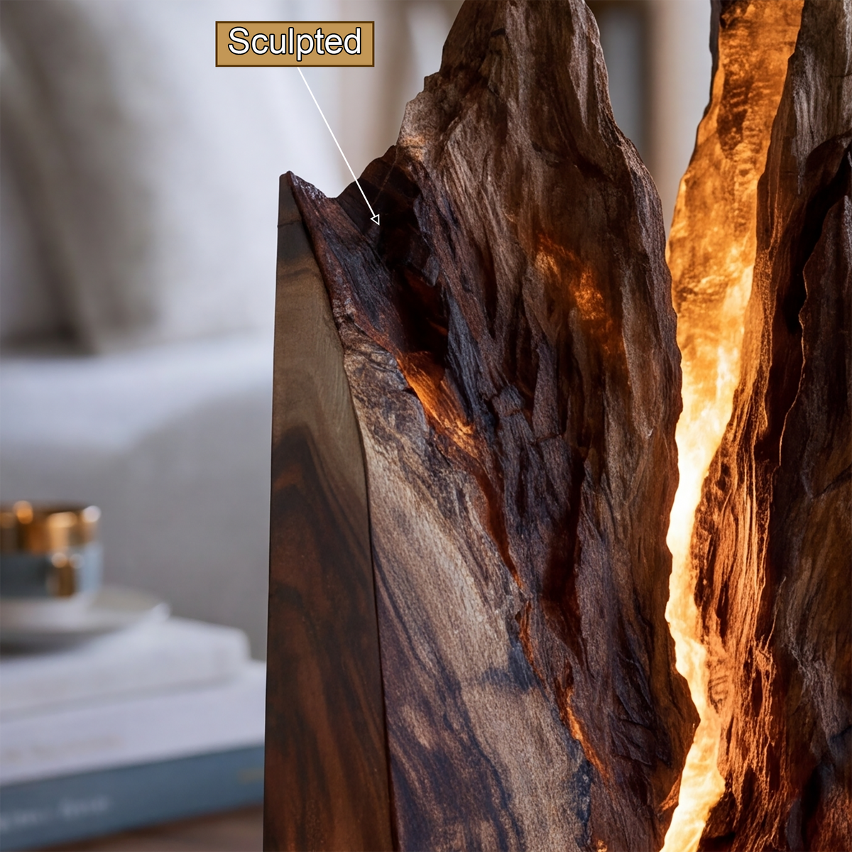 Drakmire Sculpted Mountain Table Lamp - Timberustic Table Lamp