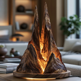 Drakmor Sculpted Solid Wood Mountain Table Lamp