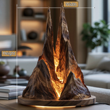 Drakmor Sculpted Solid Wood Mountain Table Lamp