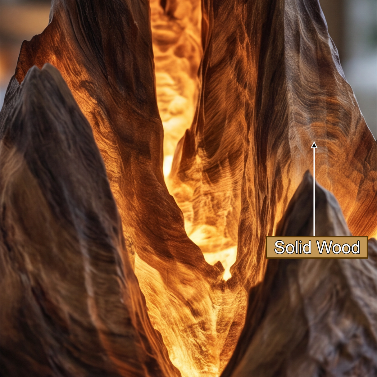 Drakmor Sculpted Solid Wood Mountain Table Lamp