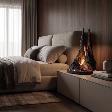 Drakmora Sculpted Mountain Table Lamp Black - Timberustic Table Lamp