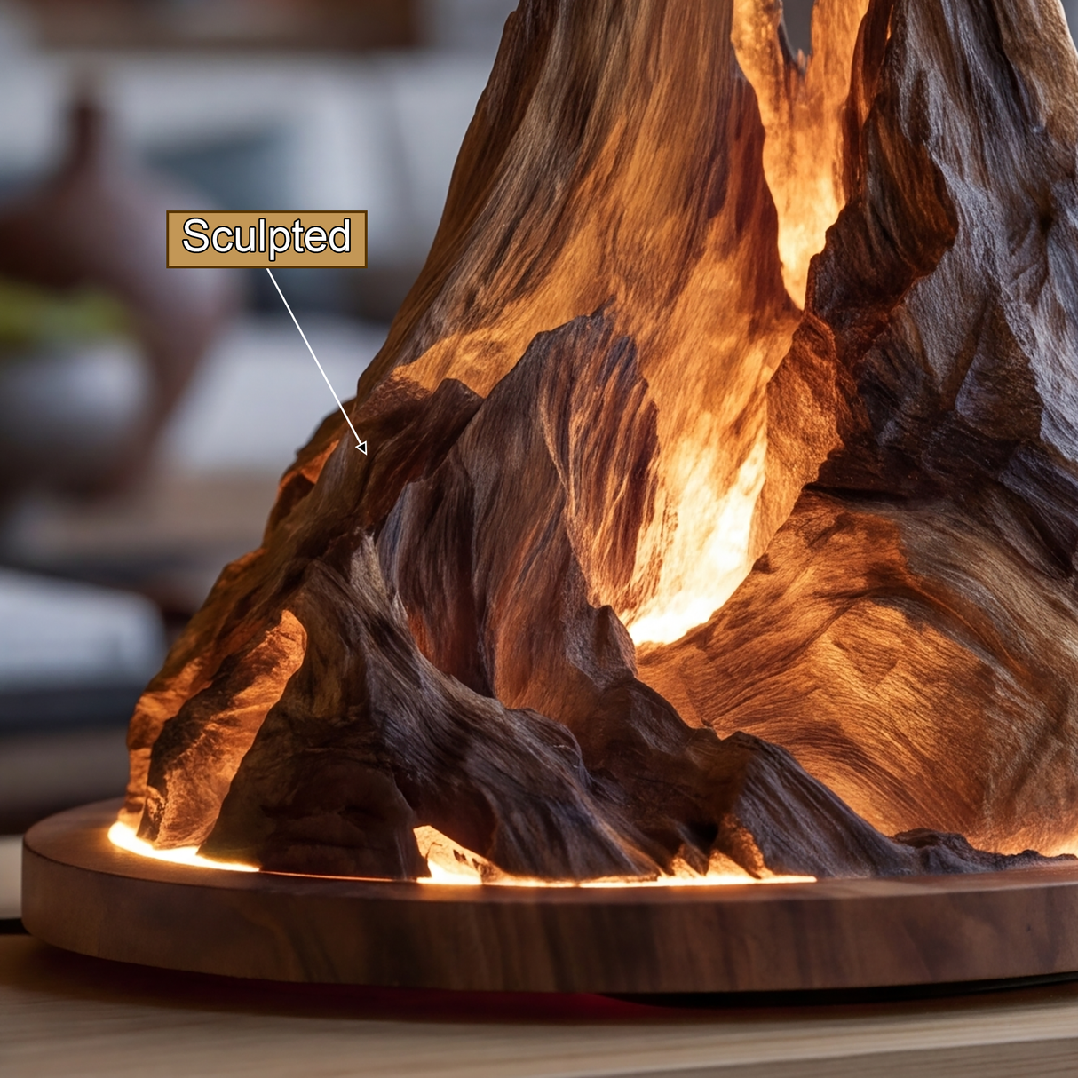 Drakmora Sculpted Mountain Table Lamp - Timberustic Table Lamp