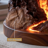 Drakora Sculpted Solid Wood Mountain Table Lamp