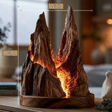 Drakoran Sculpted Solid Wood Mountain Table Lamp