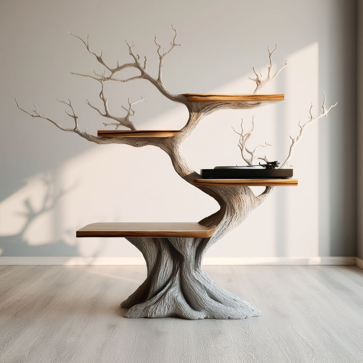 Drakorin Handcrafted Solid Wood Record Player Stand SPA254251 - Timberustic Record Player Stand With Storage