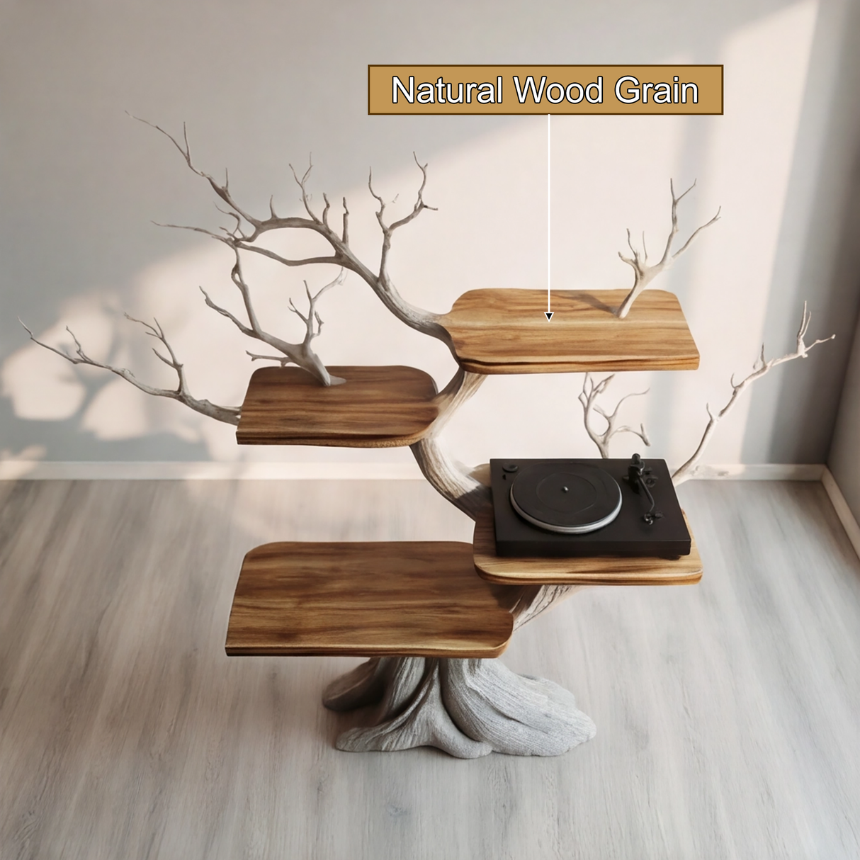 Drakorin Handcrafted Solid Wood Record Player Stand SPA254251 - Timberustic Record Player Stand With Storage