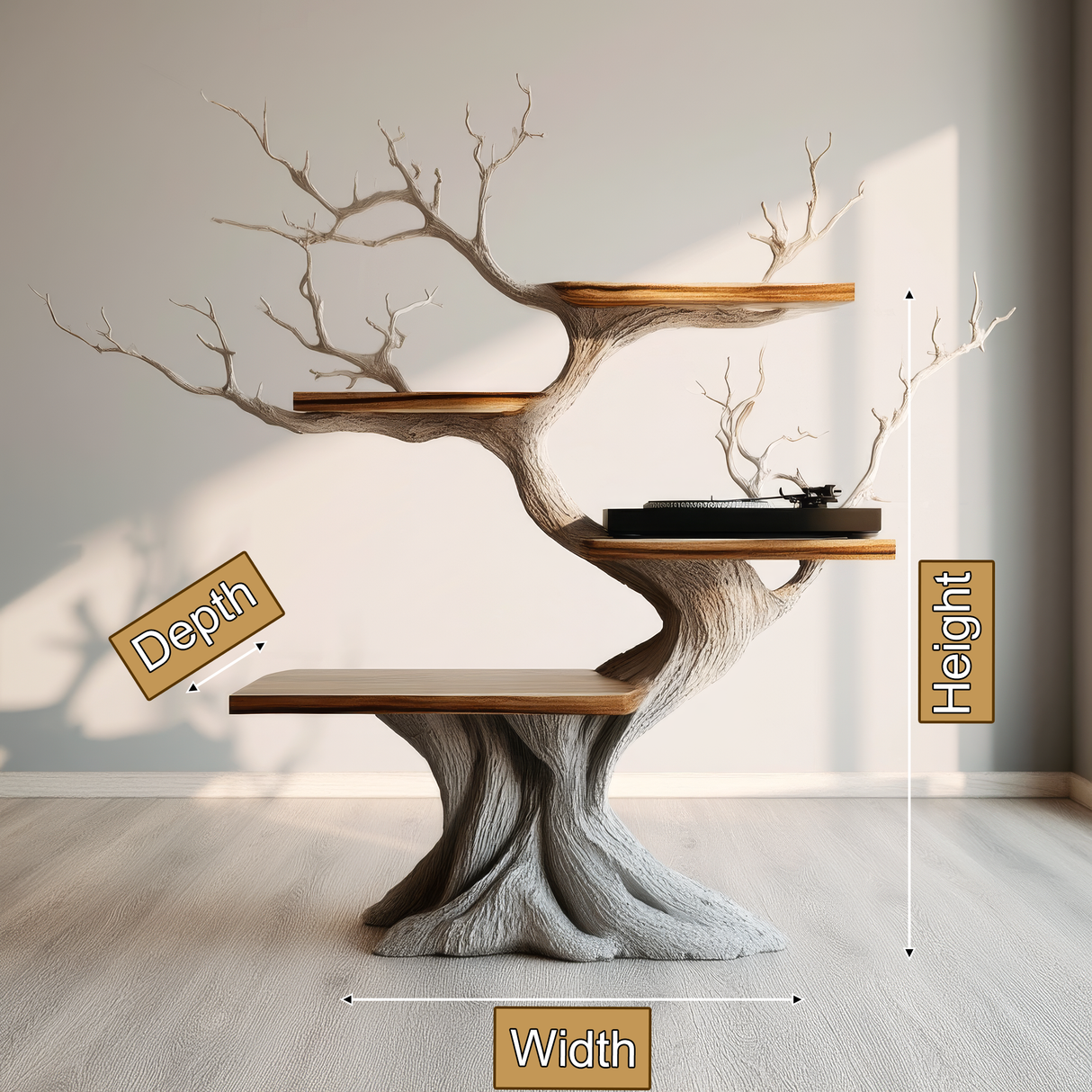 Drakorin Handcrafted Solid Wood Record Player Stand SPA254251 - Timberustic Record Player Stand With Storage