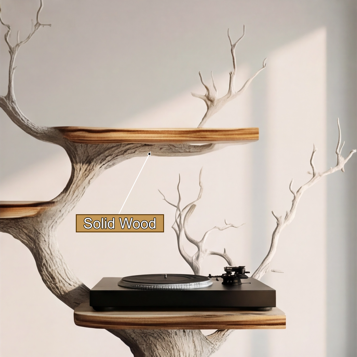 Drakorin Handcrafted Solid Wood Record Player Stand SPA254251 - Timberustic Record Player Stand With Storage