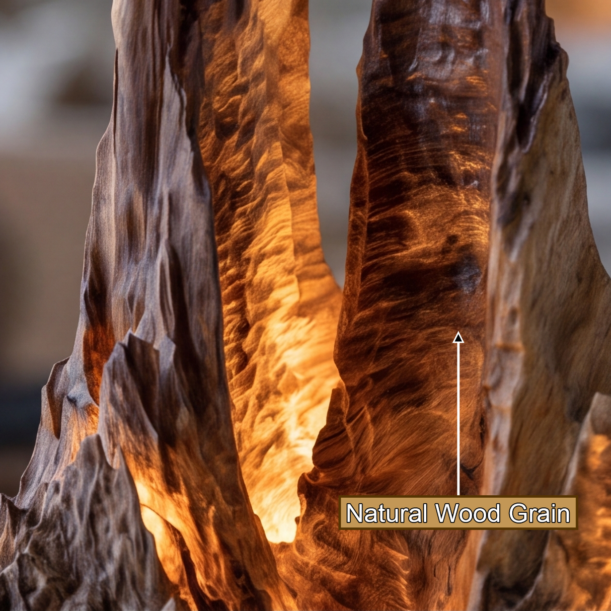 Drakspire Sculpted Solid Wood Mountain Table Lamp